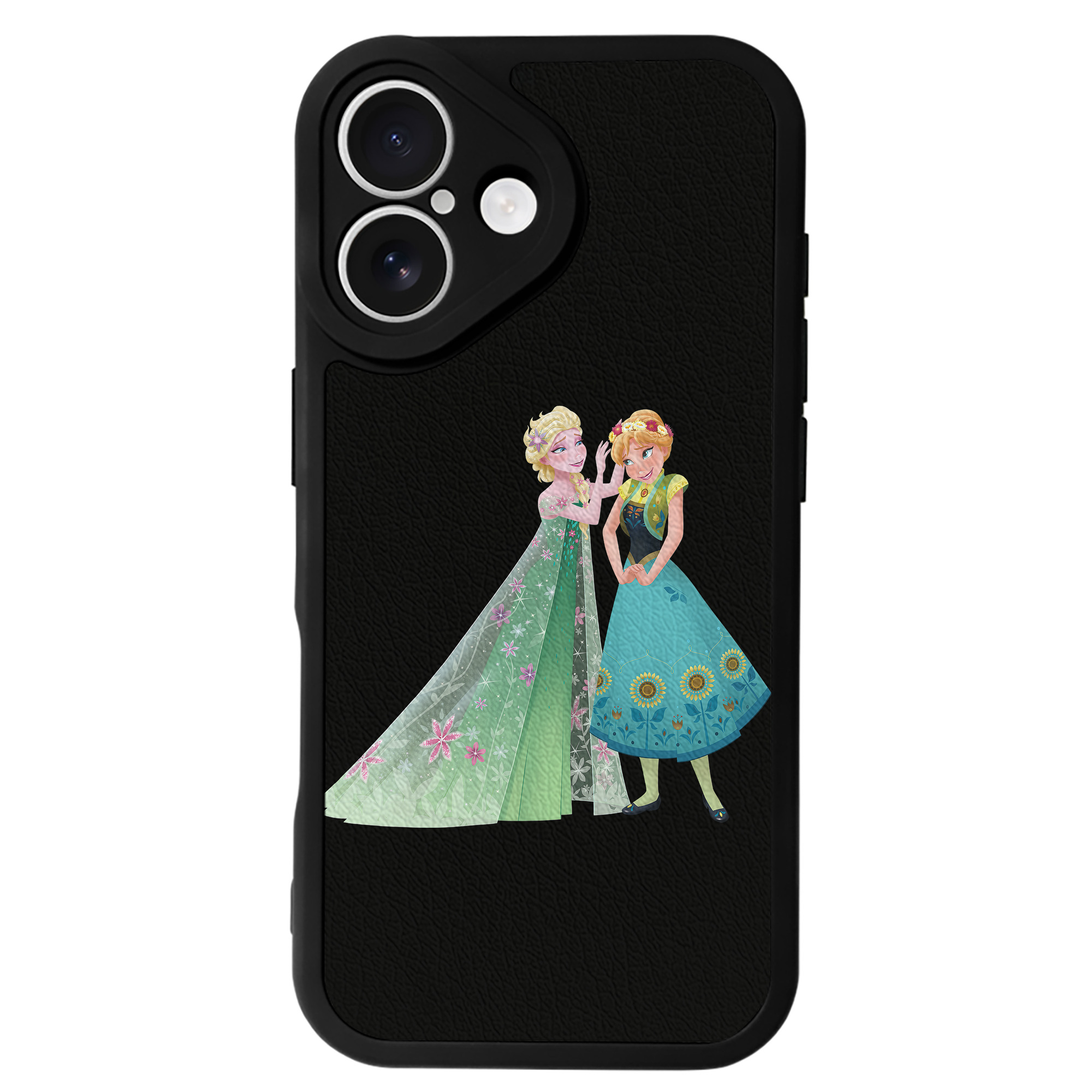 （画像用） アナと雪の女王 アンナ エルサ Frozen Anna Elsa 【iPhone 16シリーズ対応】シリコンスマホケース（レザー調） 材質：シリコン